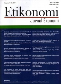 Etikonomi : Jurnal Ekonomi Vol. 18(1) 2019