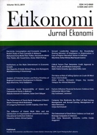 Etikonomi : Jurnal Ekonomi Vol. 18(1) 2019