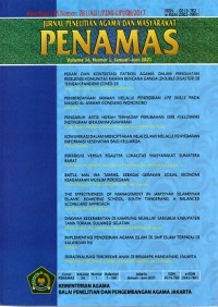 Jurnal Penelitian Agama dan Masyarakat PENAMAS ; Vol. 34 No. 1 Januari-Juni 2021