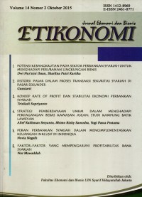 Jurnal Ekonomi dan Bisnis ETIKONOMI : Vol. 14 No. 2 Oktober 2015