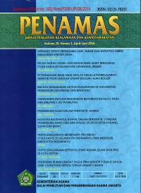 Jurnal Penelitian Agama dan Masyarakat PENAMAS : Vol. 29 No. 1 April-Juni 2016