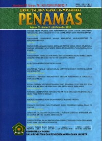 Jurnal Penelitian Agama dan Masyarakat PENAMAS : Vol. 31 No. 2 Juli-Desember 2018