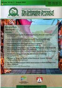 Jurnal Perencanaan Pembangunan The Indonesian Journal of Development Planning ; Vol. VII No. 2 August 2023