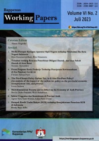 Bappenas Working Papers ; Vol. VI No. 2  Juli 2023